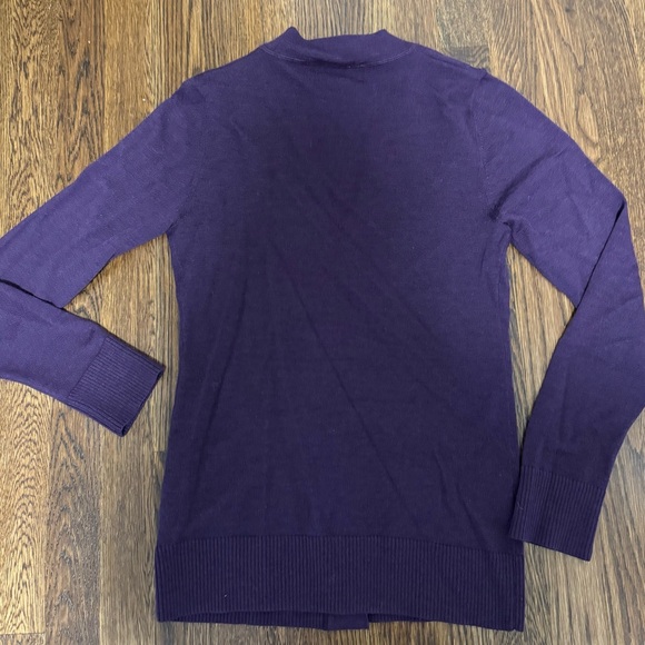 TORY BURCH CARDIGAN MERINO WOOL HEATHER PURPLE SIZE- XS - Picture 4 of 9